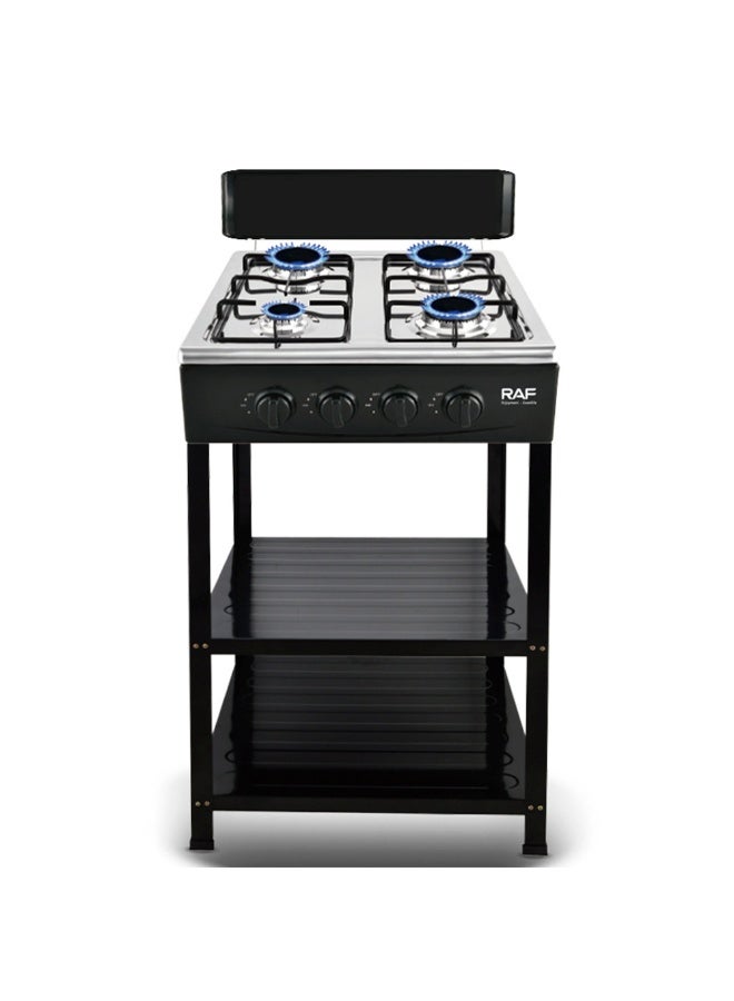 Compare 4 Burner Gas Stove with Wind Guard, Portable Gas Stove with Removable Leg Stand and 2 Storage Shelves for RV, Apartment, Outdoor Cooking. at KSA Price