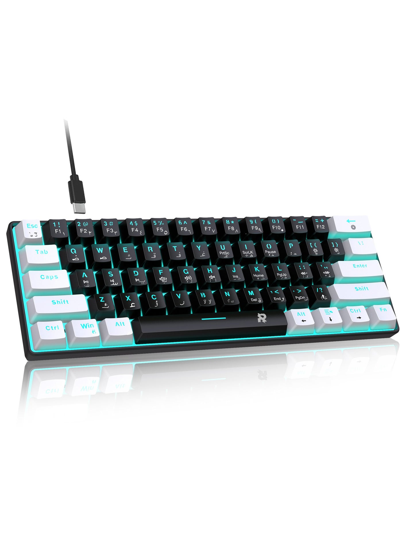 61 keys Wired 60% Arabic English Mechanical…