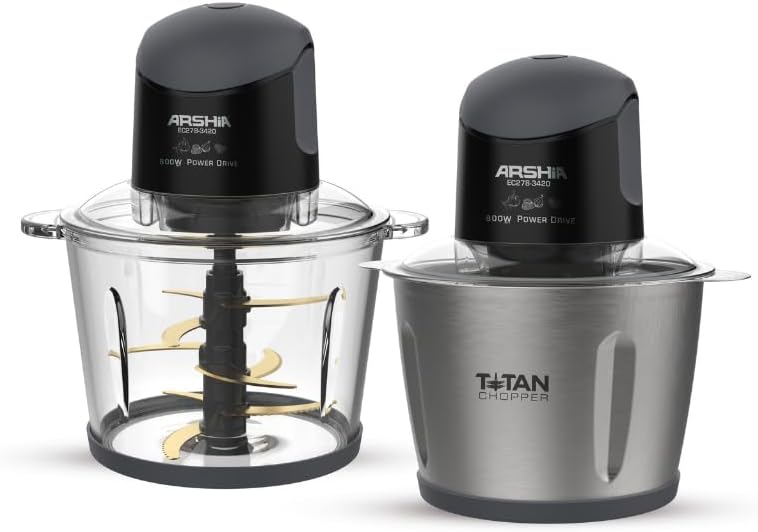 Compare Arshia Electric Chopper 3L Black with Two Versatile Bowls at KSA Price