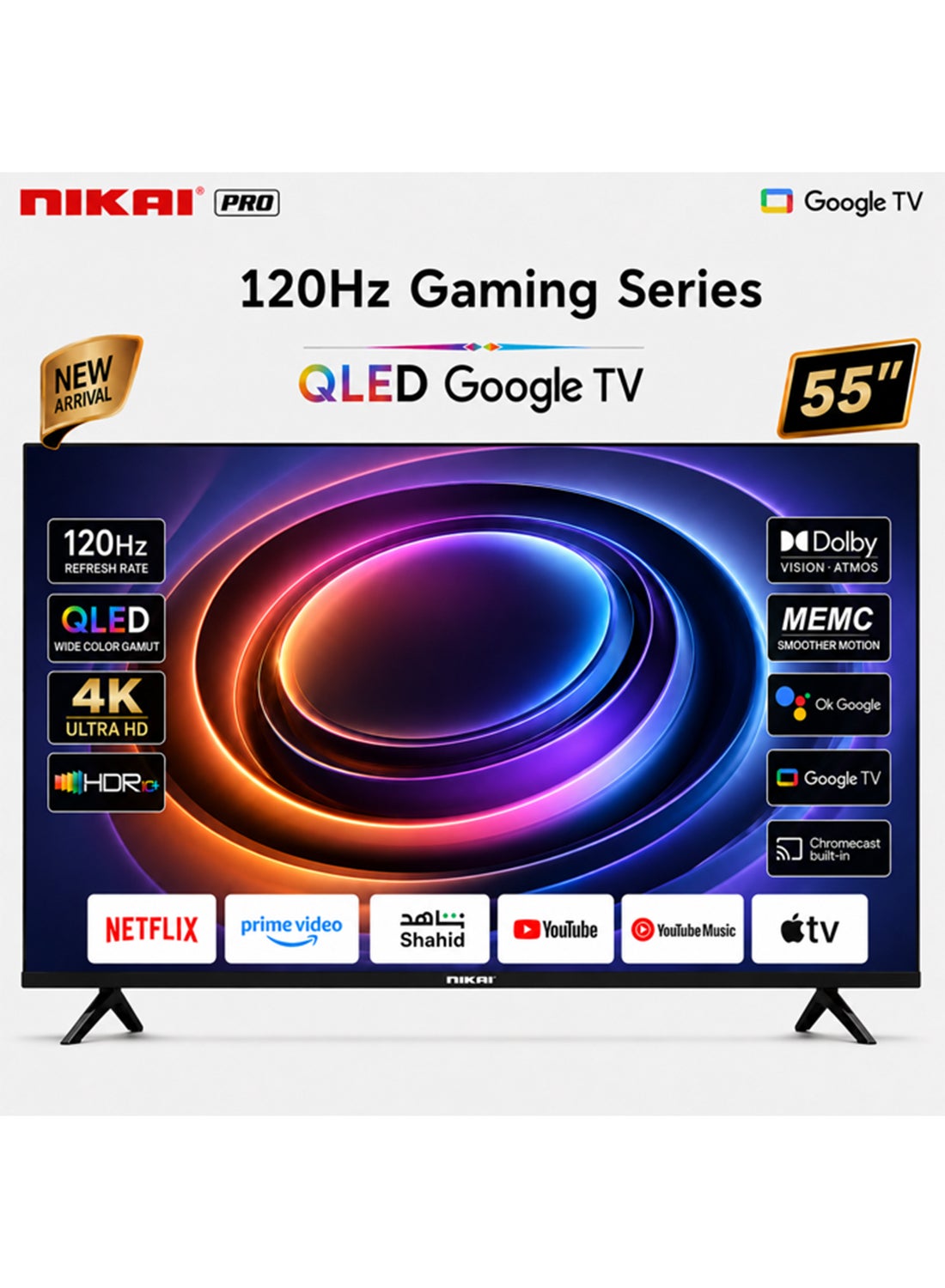 NIKAI 55 Inch 4K QLED Google TV | 120Hz…
