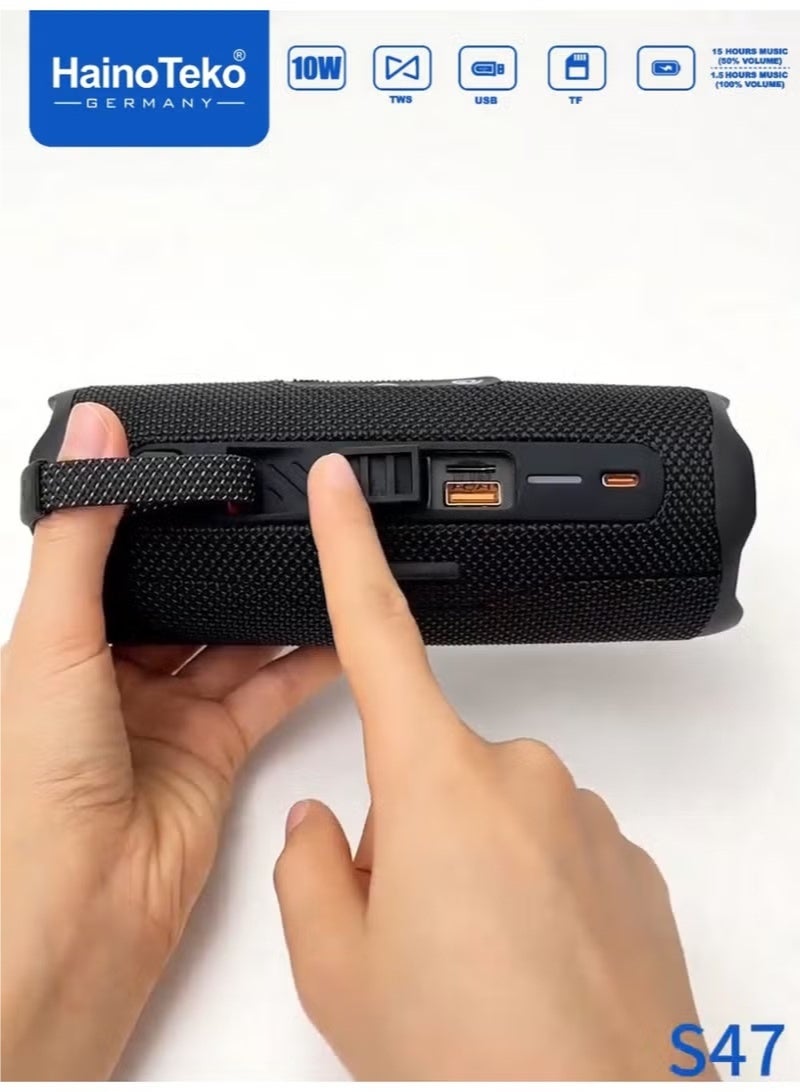S47 Portable Wireless Bluetooth Speaker 10W High Bass…