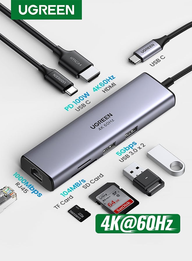 7 in1 USB C Hub 4K At 60Hz Type…