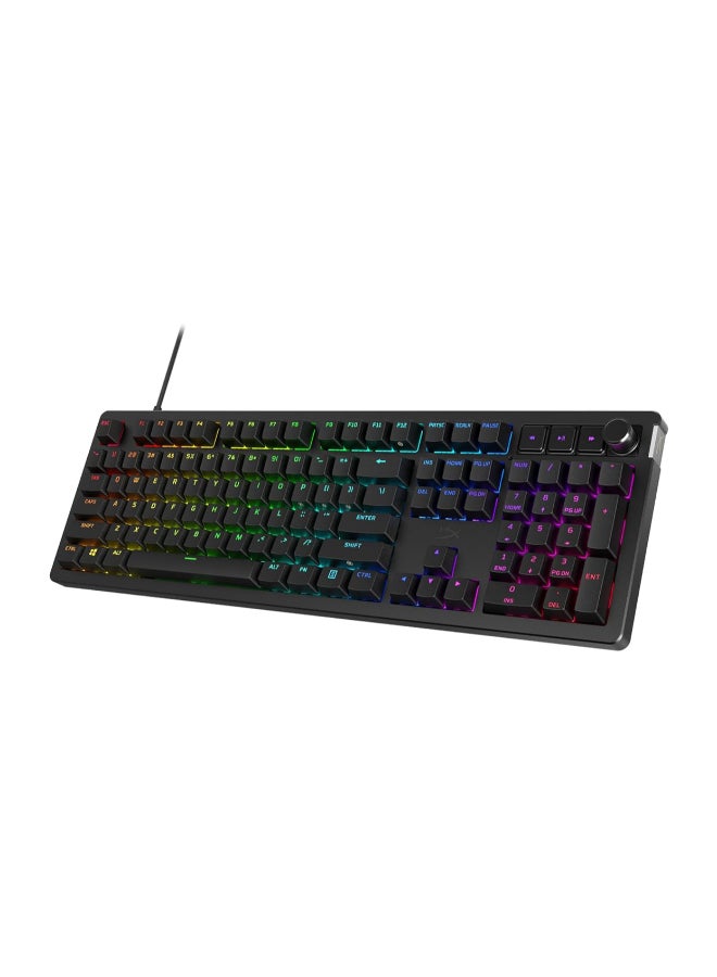 Compare HyperX Alloy Rise – HotSwappable Mechanical Gaming Keyboard, PC, Ambient Light Sensor, Gasket Mounted Linear Switches EnglishArabic Layout  Black7G7A3AA#A2N at KSA Price