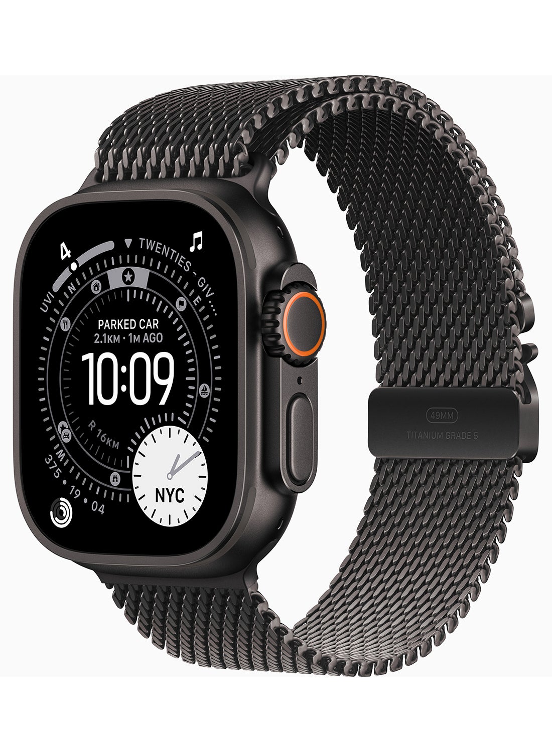 Compare Watch Ultra 3 GPS + Cellular 49mm Middle East Version Black Titanium Case With Black Titanium Milanese Loop  Large at KSA Price