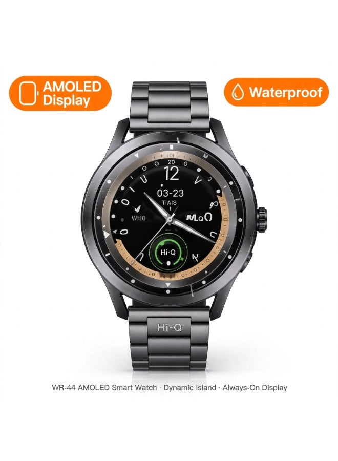 Compare WR44 AMOLED Smart Watch for Men, Dynamic Island Display, Bluetooth Calling, Health Monitor, Full Touchscreen AlwaysOn Display, Fitness Tracker, Heart Rate & Sleep Monitoring, Multiple Sports Modes, 3 Interchangeable Straps, Android & iPhone Compatible, Smartwatch for Fitness & Daily Use at KSA Price