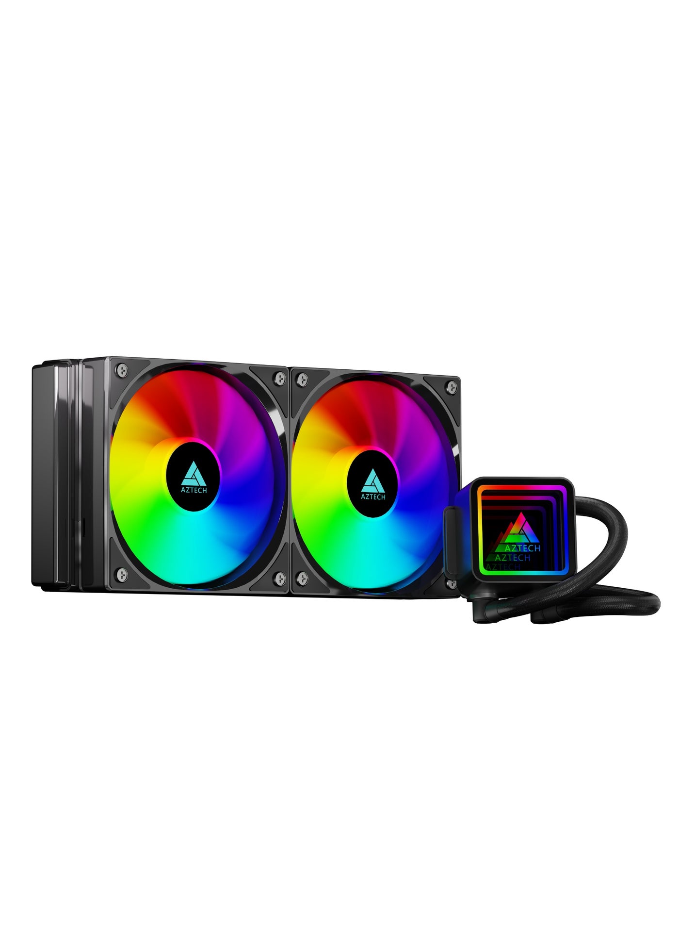 Compare AZTECH 622 240mm AIO Liquid CPU Cooler Dual PWM ARGB Fans Infinite Mirror Pump Copper Base 260W TDP High Performance Water Cooling for Gaming PC Intel LGA1700 AMD AM5 AM4 at KSA Price