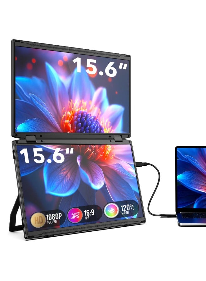 Compare Dual 15.6 Full HD Laptop Screen Extender, 1080P IPS Folding Monitor, 330° Adjustable, Plug & Play, TypeCMini HDMI, Compatible with Windows, Mac, Android, PS5, Xbox, and Switch at KSA Price