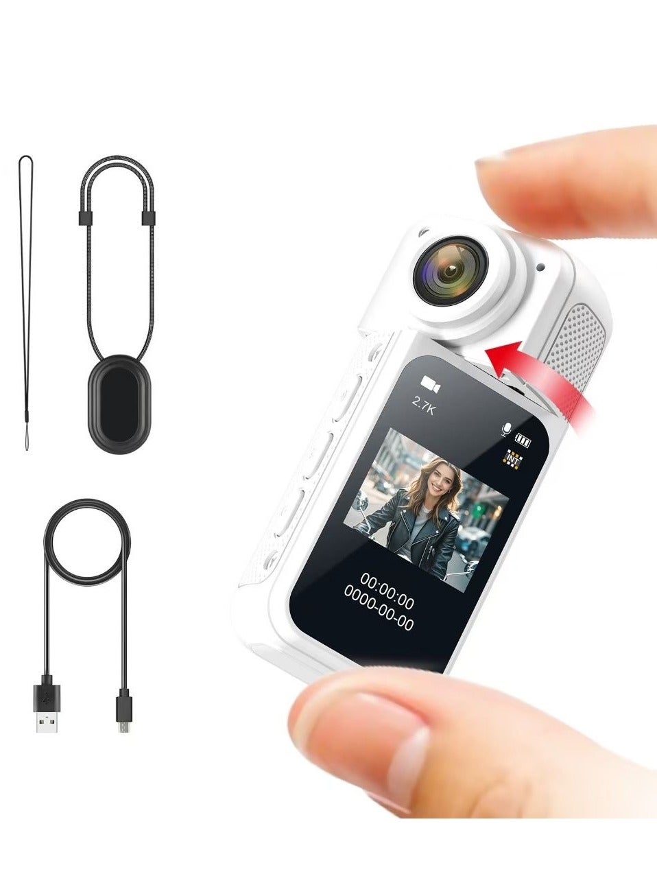 Compare S70 2.7K Ultra HD Magnetic Thumb Camera | 180° Rotating Lens, 100Min Battery, HandsFree Body Cam for Vlogging, Sports, Travel & Work at KSA Price