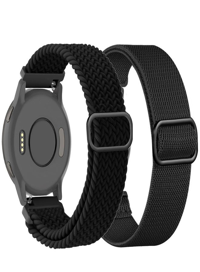 TUCOMO 2 Pack Stretchy Nylon Braided Watch Band…