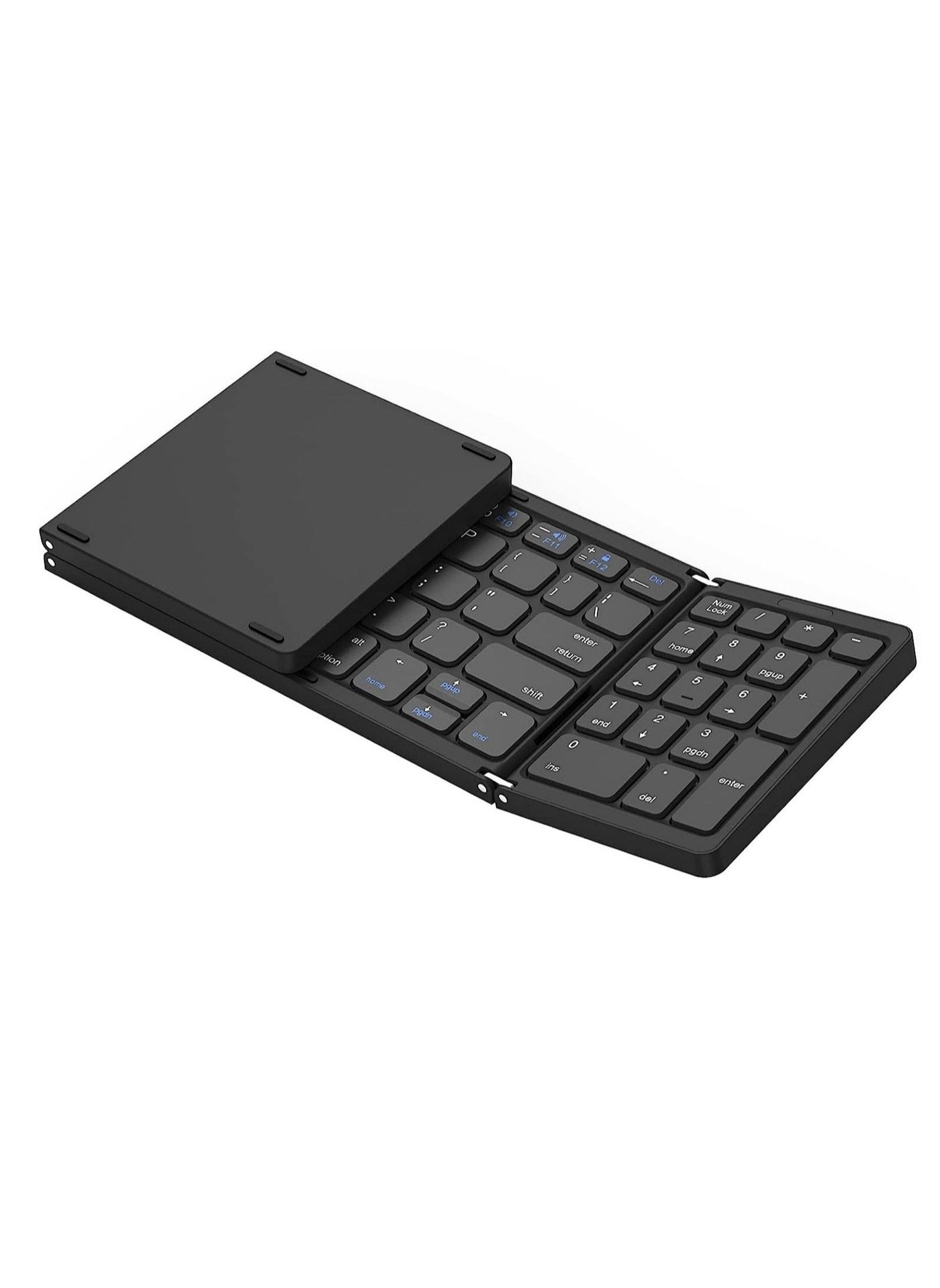 Compare Foldable Bluetooth Keyboard with Numeric Keypad, Portable Wireless Folding Keyboard, USBC Rechargeable Compact Keyboard for iOS Android Windows Laptop Tablet Smartphone at KSA Price