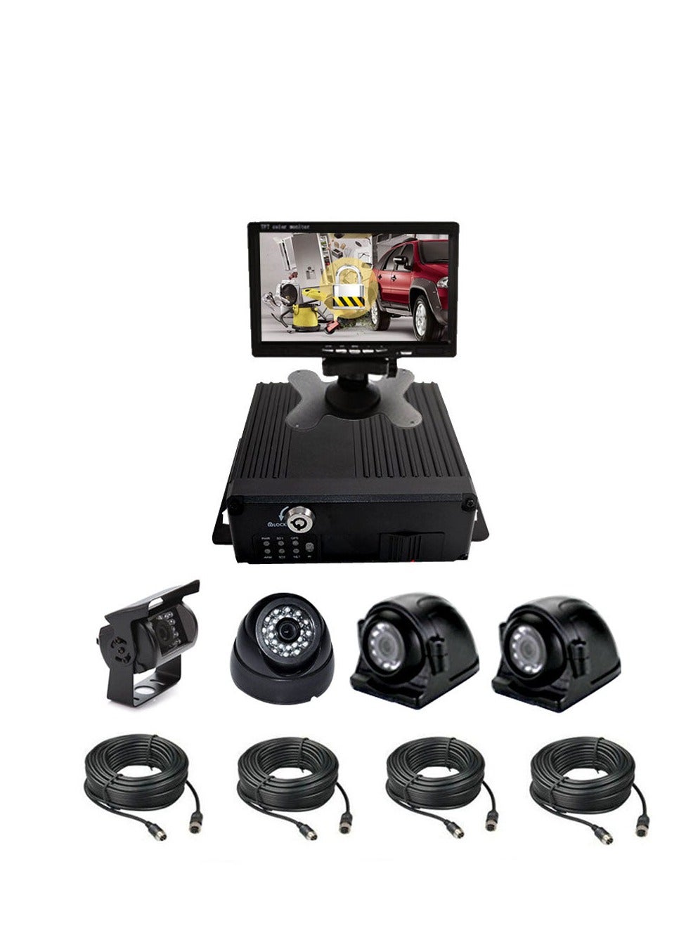 Compare C1004 LCD DVR KIT For Car 4 Channel H.264 2.0MP 1080P AHD Mobile Vehicle Car DVR MDVR Video Recorder Kit at KSA Price