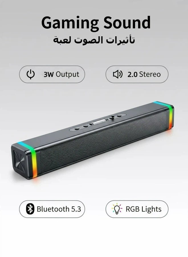 Computer speaker rectangular speaker RGB lighting…