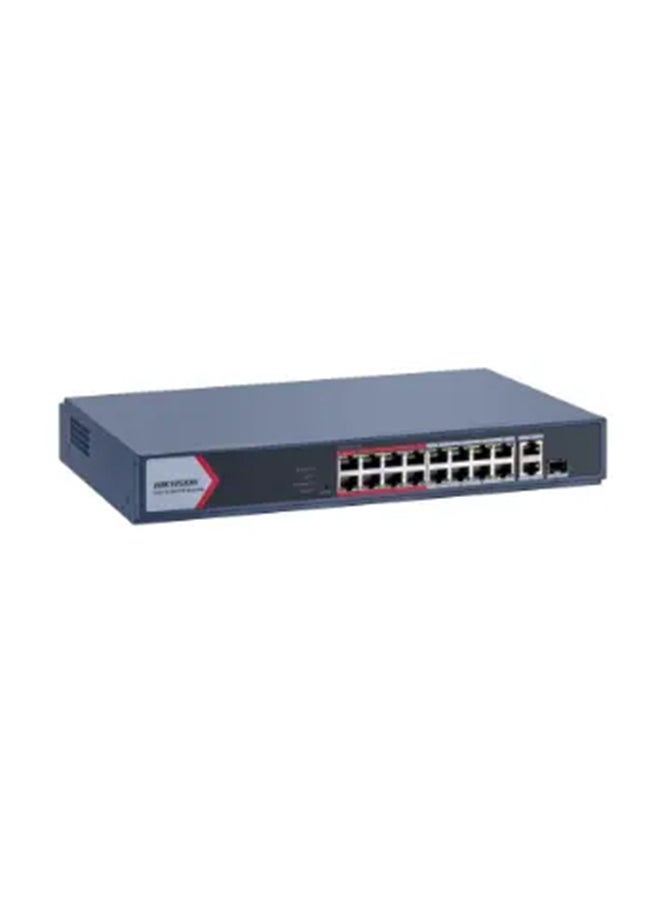 Compare DS3E1318PEIM 16 Port Fast Ethernet Smart POE Switch, 16*10100Mbps PoE, 1 *Gigabit combo,1 *Gigabit RJ45 port, 6 KV surge protection for PoE ports Black at KSA Price