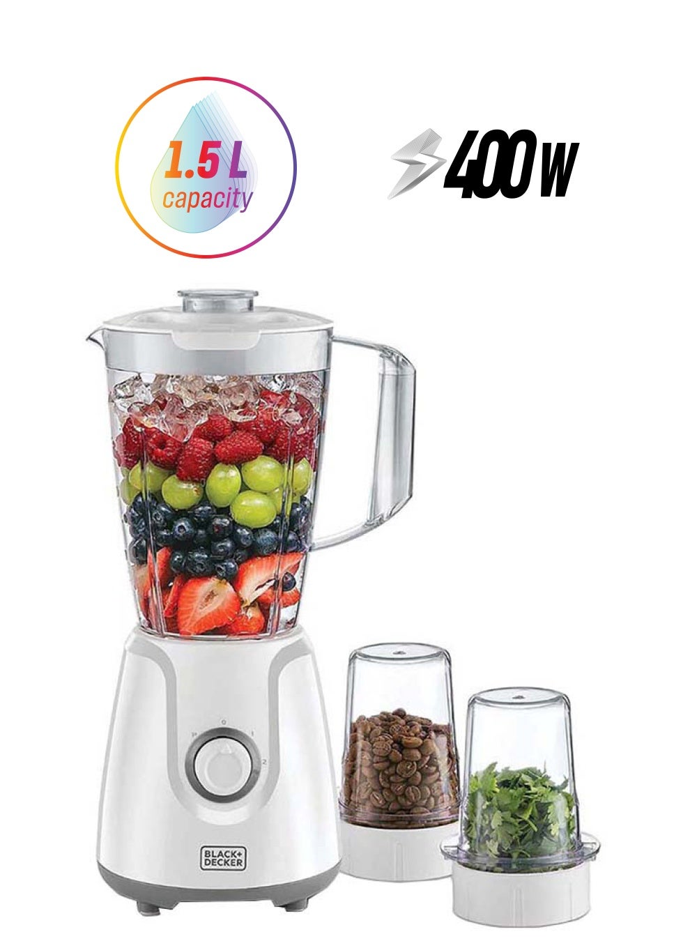 Blender with Grinder Mill & Chopper Mill, 1.5L…