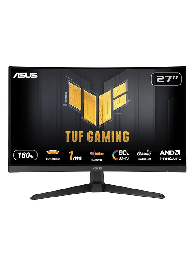 Compare TUF Gaming VG27VQ3B 27Inch Curved Gaming Monitor, Full HD 1920x1080, 1500R Curve, 180Hz Refresh Rate, 1ms Response Time, AdaptiveSync, FreeSync Premium, ELMB Sync, 90% DCIP3, Shadow Boost, VESA Mountable | 90LM0A90B01170 Black at KSA Price