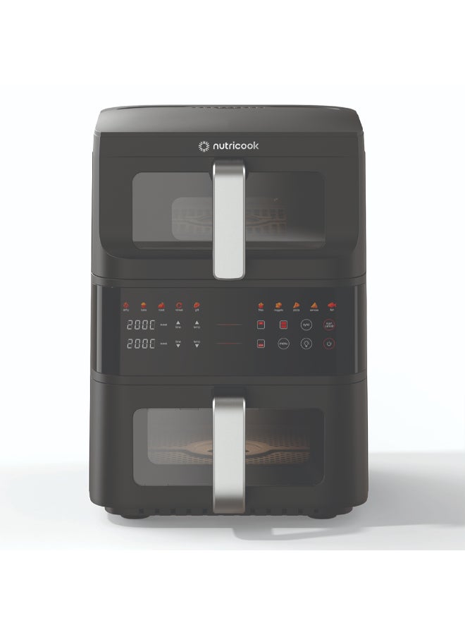 Compare DuoStack Air Fryer – 2 Stacked Baskets, 10 Cooking Programs, EcoFlow Heating Technology, Sync Finish And Dual Cook, SeeThrough Window, SpaceSaving Design, 2Year Warranty 10 L 2500 W NCAFDS240 Black at KSA Price
