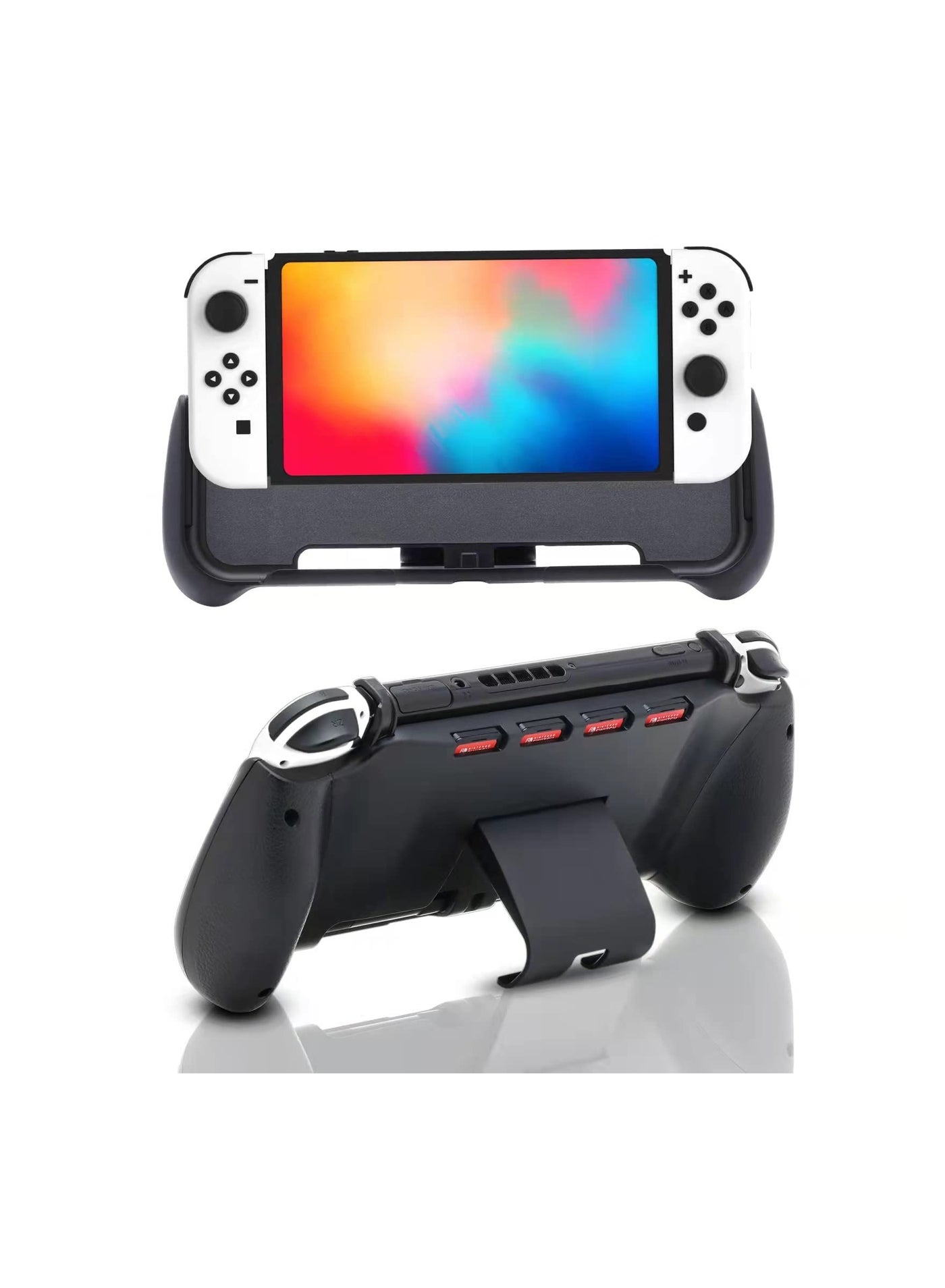 Compare Fit for Switch OLED Grip, MAKINGTEC for Switch OLED Accessories Grip with Game Storage and Kickstand, Hand Grip Compatible with for Nintendo Switch and for Switch OLED at KSA Price
