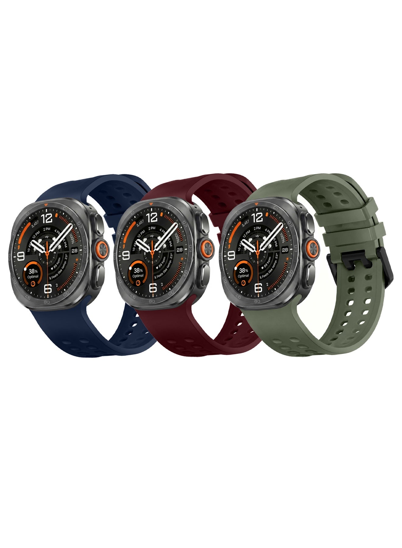 Compare 3 PACK Silicone Sports Strap for Samsung Galaxy Watch Ultra 2  Ultra 202620252024 – Breathable Replacement Band with Secure Buckle at KSA Price