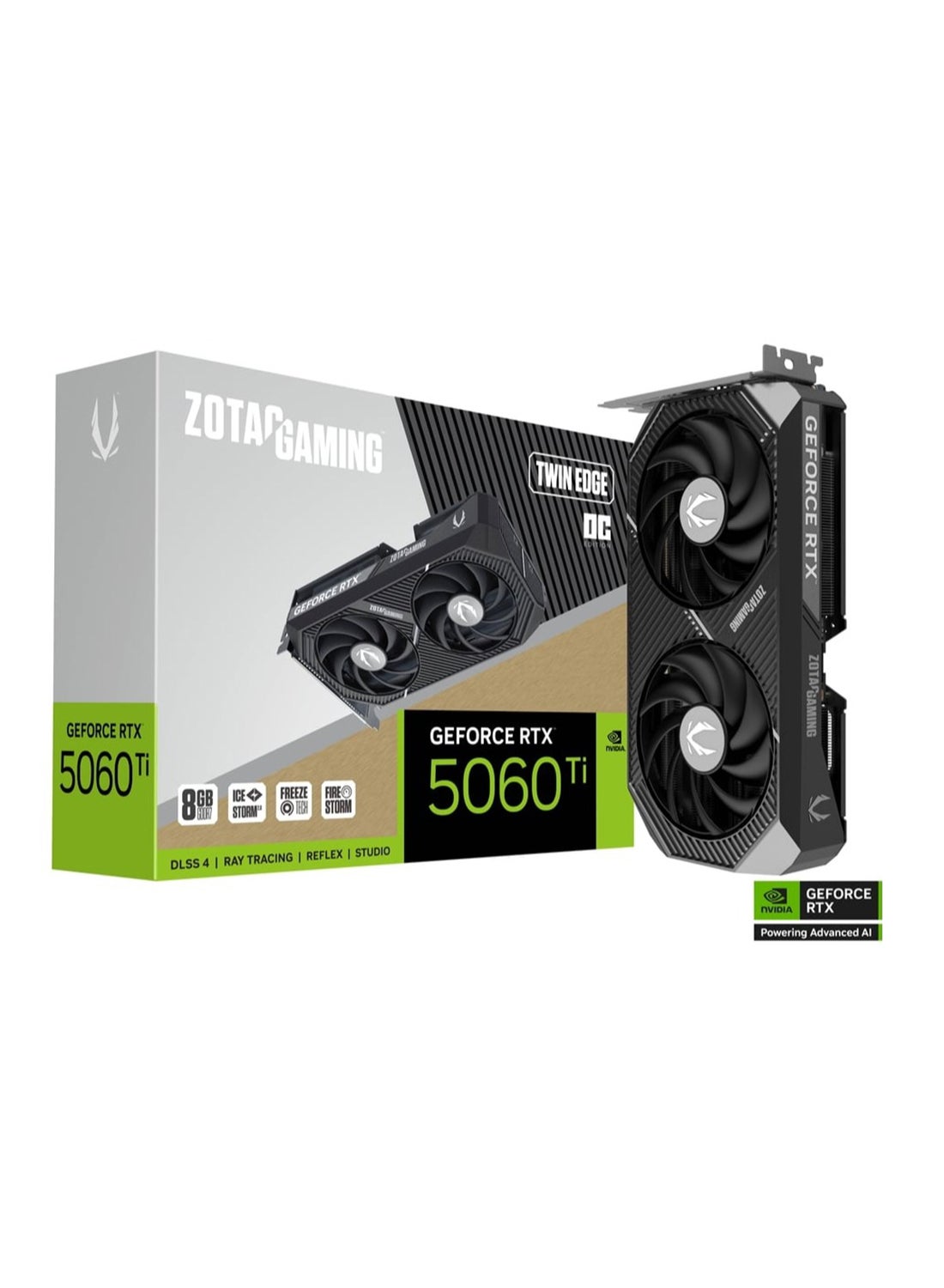 Compare GAMING GeForce RTX 5060 Ti 8GB GDDR7 Twin Edge OC Graphics Card, DLSS 4, Ray Tracing, IceStorm 2.0 Cooling, DualFan, PCIe 8Pin, Factory Overclocked, Metal Backplate, Compact SFF Design, FireStorm Utility Support | ZTB506 at KSA Price