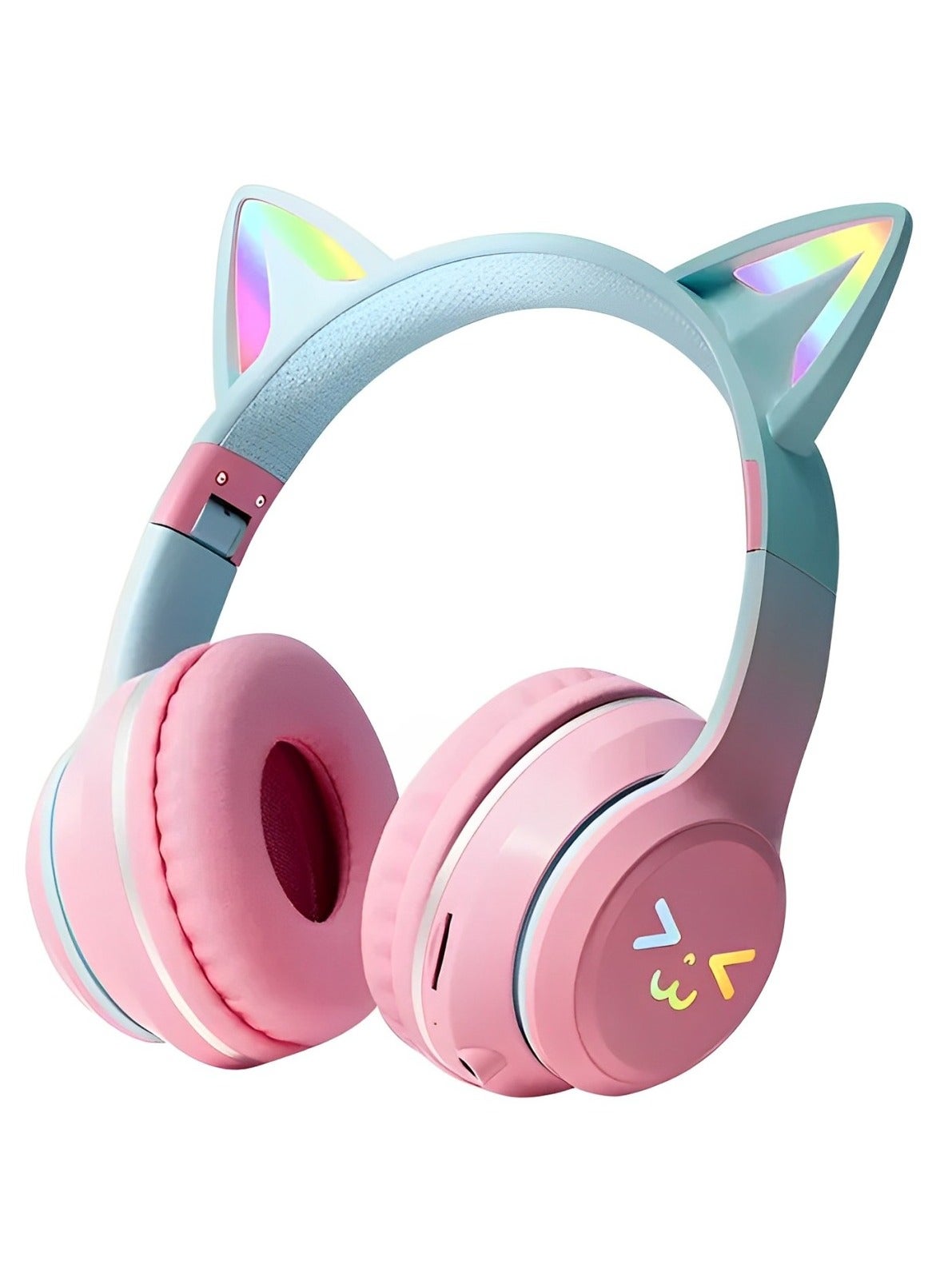 Compare Cat Ear Headphones, Kids Bluetooth Headphone with Microphone, Foldable in your travel bag Comfortable and Adjustable WirelessWire Over Ear Headset for Girls and boys Teenagers PINK at KSA Price