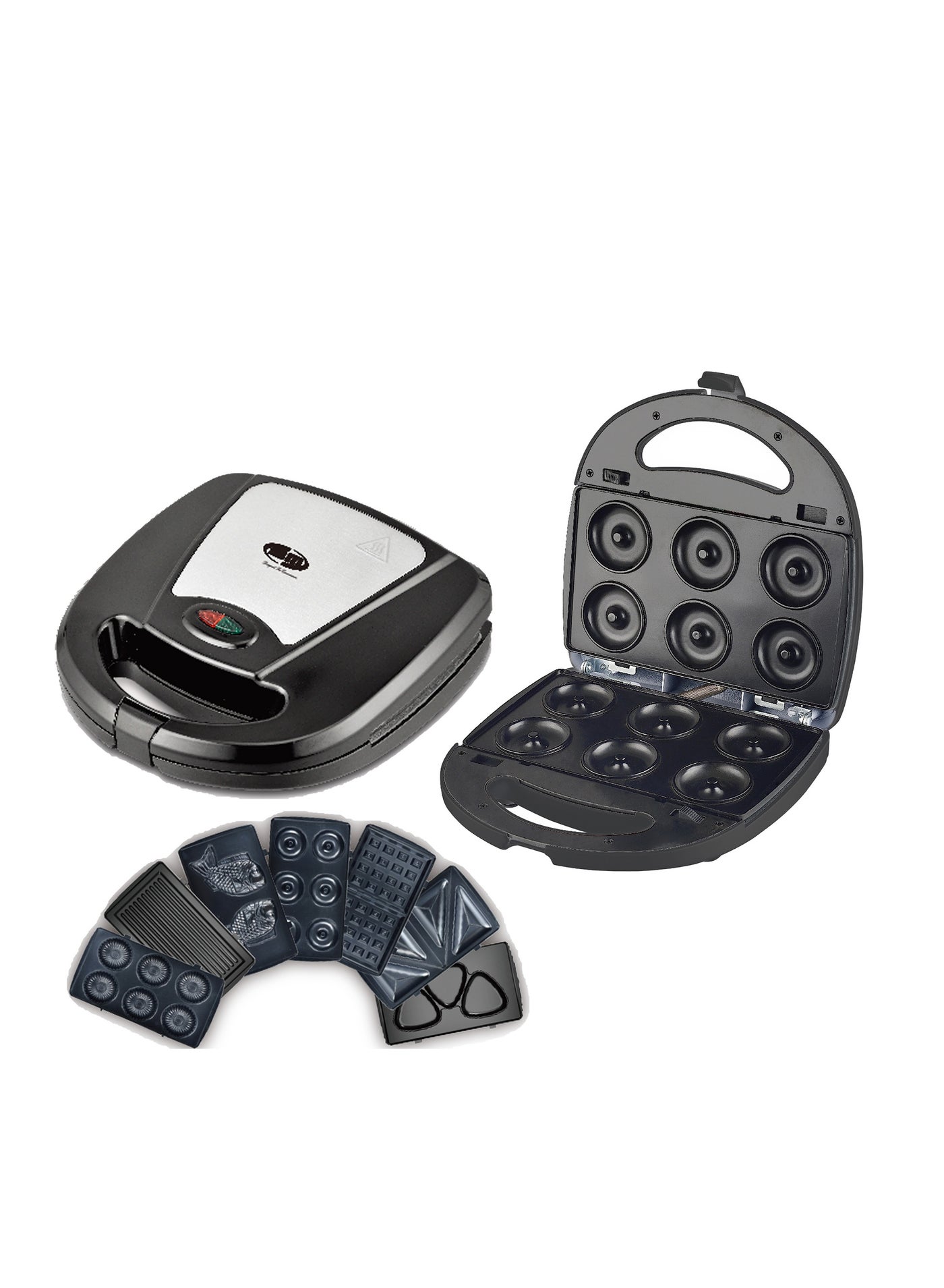Compare 7In1 NonStick Multi Snacks Maker with SandwichPaniniGrillWaffleDonutNuttyBiscuitOmelette Detachable Plates 1000 W at KSA Price