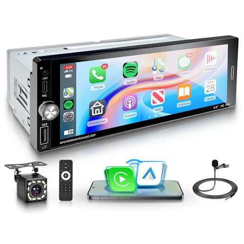 Car Stereo Single Din Wireless Carplay 69…
