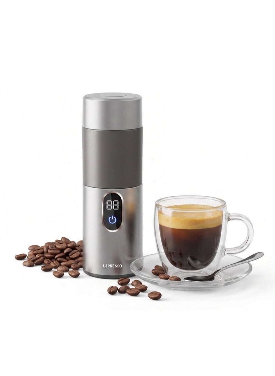 Compare MokaRise Electric Moka Maker  Portable Coffee Maker  Espresso Coffee Machine  Travel Coffee Brewer  Quick Brew Moka Pot  Digital Interface  AC & DC Power Support  Stainless Steel Design  Silver at KSA Price