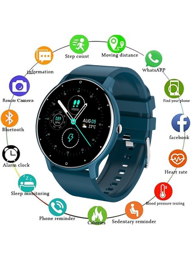 Compare Smart Watch for Women Men,Bluetooth Tactical Smartwatch for Android and iPhone,IP67 Waterproof Outdoor Fitness Tracker with Heart Rate SpO2 Sleep Monitor,Blue at KSA Price