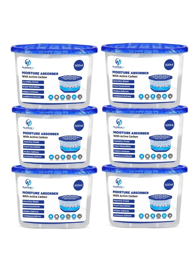 Compare GlamourPie™ Moisture Absorbers 6 Pack, Portable Humidity Absorber Boxes, Compact Dehumidifier for Closet, Bathroom, Car, RV & Storage Areas, FragranceFree Moisture Control and Odor Eliminator at KSA Price