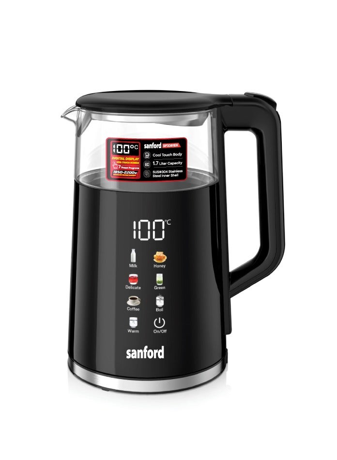 Digital Smart Glass Electric Kettle 1.7L with 7…