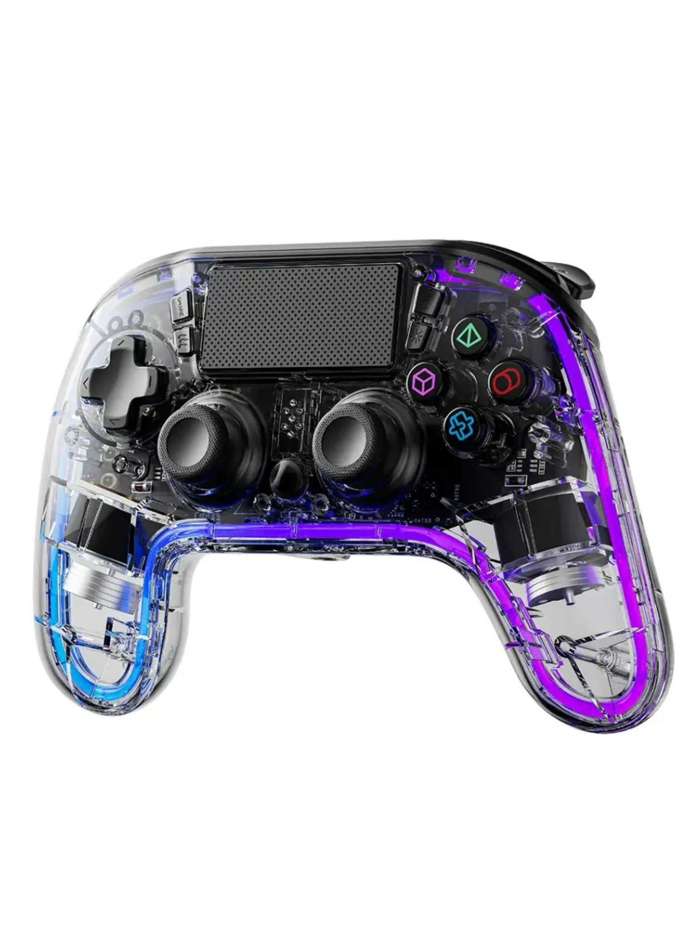 Compare Gaming PS4 Gamepad Transparent Controller, PS4, PS3, PC DINPUT, XINPUT, iOS, Android Compatibility, 3.5mm TRRS Audio Jack, TypeC Charging Port, 616 Hours Working Time  Clear at KSA Price