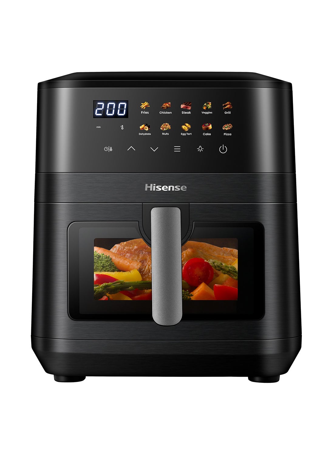 Compare Hisense 8L Air Fryer Large Capacity Dual Heating Technology,10 Present Menus, Air Fry, 360°Circulation, Visible Basket H08AFBK1S4 black at KSA Price
