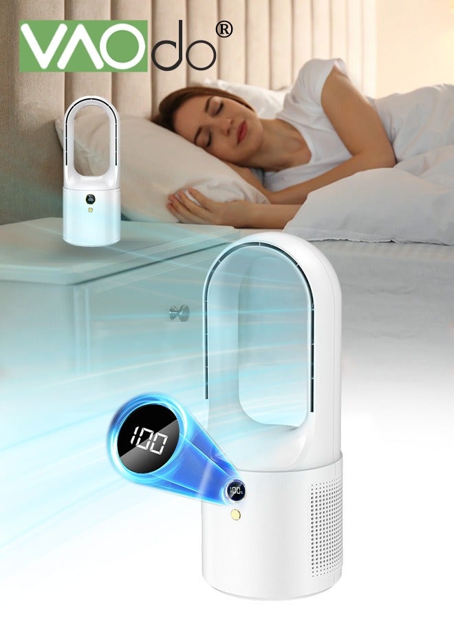 Compare Table Fan 13in Personal Fan for Desk with 6 Cooling Speeds Desk Fan Electric Quiet Bladeless Fan Touch Control for Travel Home Office Desktop Bedroom White at KSA Price