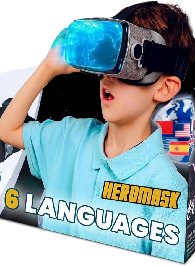 Compare VR Headset for Kids 512 + Games to Learn 6 Languages ― Gift for Birthday or Christmas that gets Boys & Girls excited about Spanish, Chinese & more through Virtual Reality Gaming at KSA Price