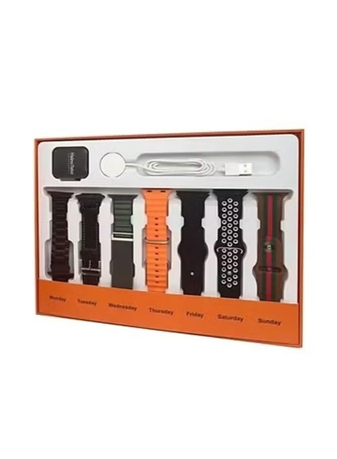 Compare GP 7 Smart Watch with Seven Set Straps and Wireless Charger for Men and Women – Stylish, Multifunctional Fitness Tracker, Heart Rate Monitor, Waterproof, and Customizable Design at KSA Price