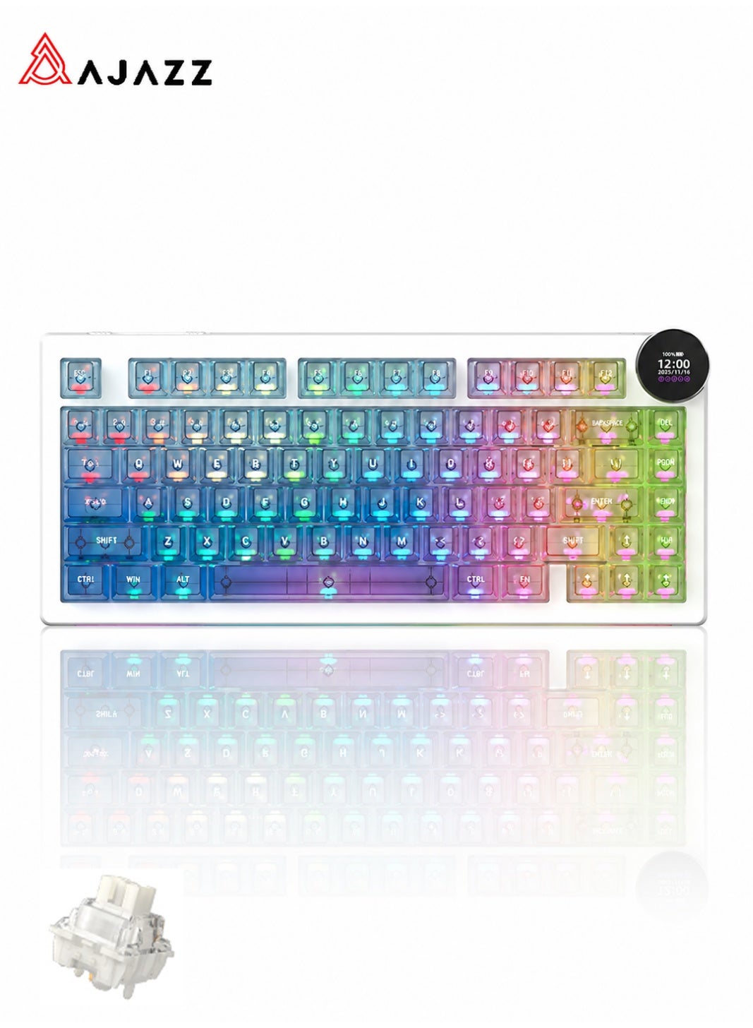 Compare AK820 V2 8K gaming keyboard, featuring a screen display, wireless mechanical keyboard with RGB backlight, compact mechanical keyboard design, and an ultralong battery life of 10,000 mAh. It supports three connection modes 2.4 GHzBluetoothwired and hotswappable switches at KSA Price