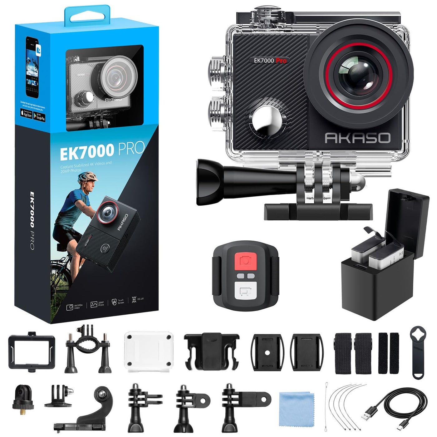 AKASO EK7000 Pro 4K30fps Action Camera with Touch…