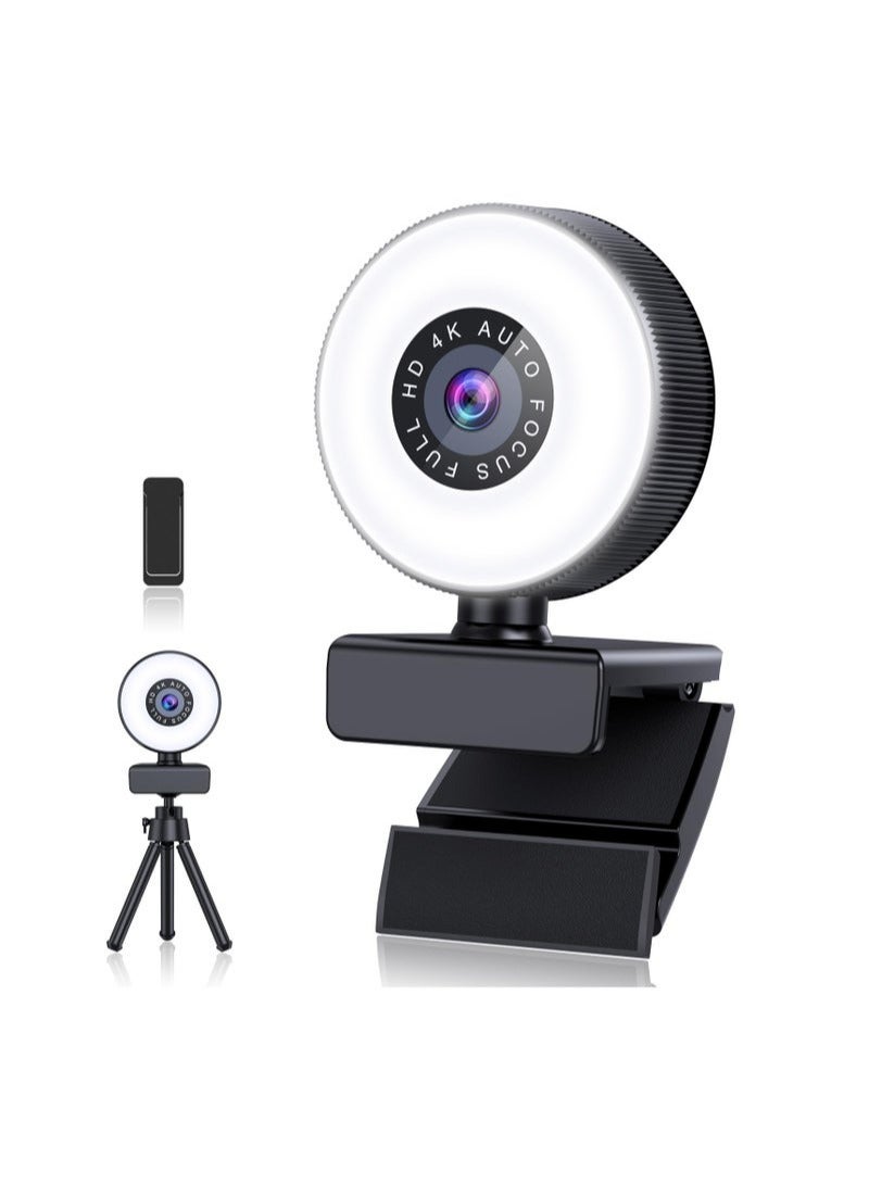 4K Webcam, HD Autofocus Webcam with Microphone,…
