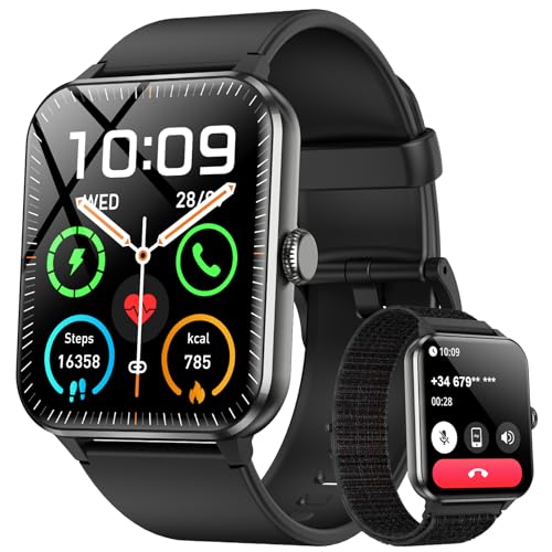 Compare Blackview 2026 Smart Watch AnswerMake Calls Fitness Watch for Men and Women with Heart RateSpO2Sleep Monitor2 Straps 100 Sports Modes IP68 Waterproof Activity Tracker for AndroidiPhone at KSA Price