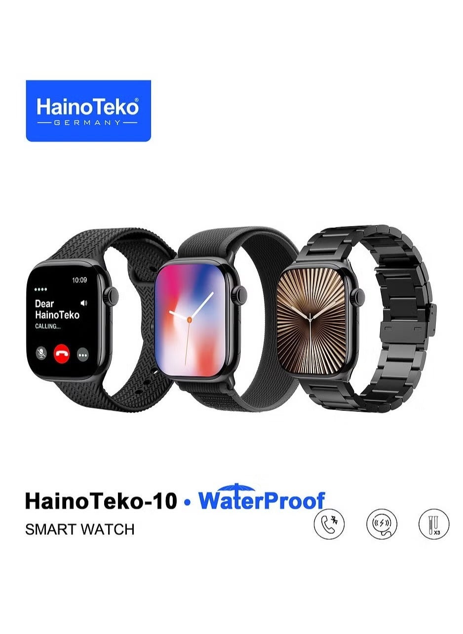 Compare Waterproof Smart Watch with AMOLED Display, Voice Assistant, Social App Integration, and 3 Pair Straps for Men & Boys – Stylish Black Design, Fitness & Health Tracking, Perfect for Daily Wear at KSA Price