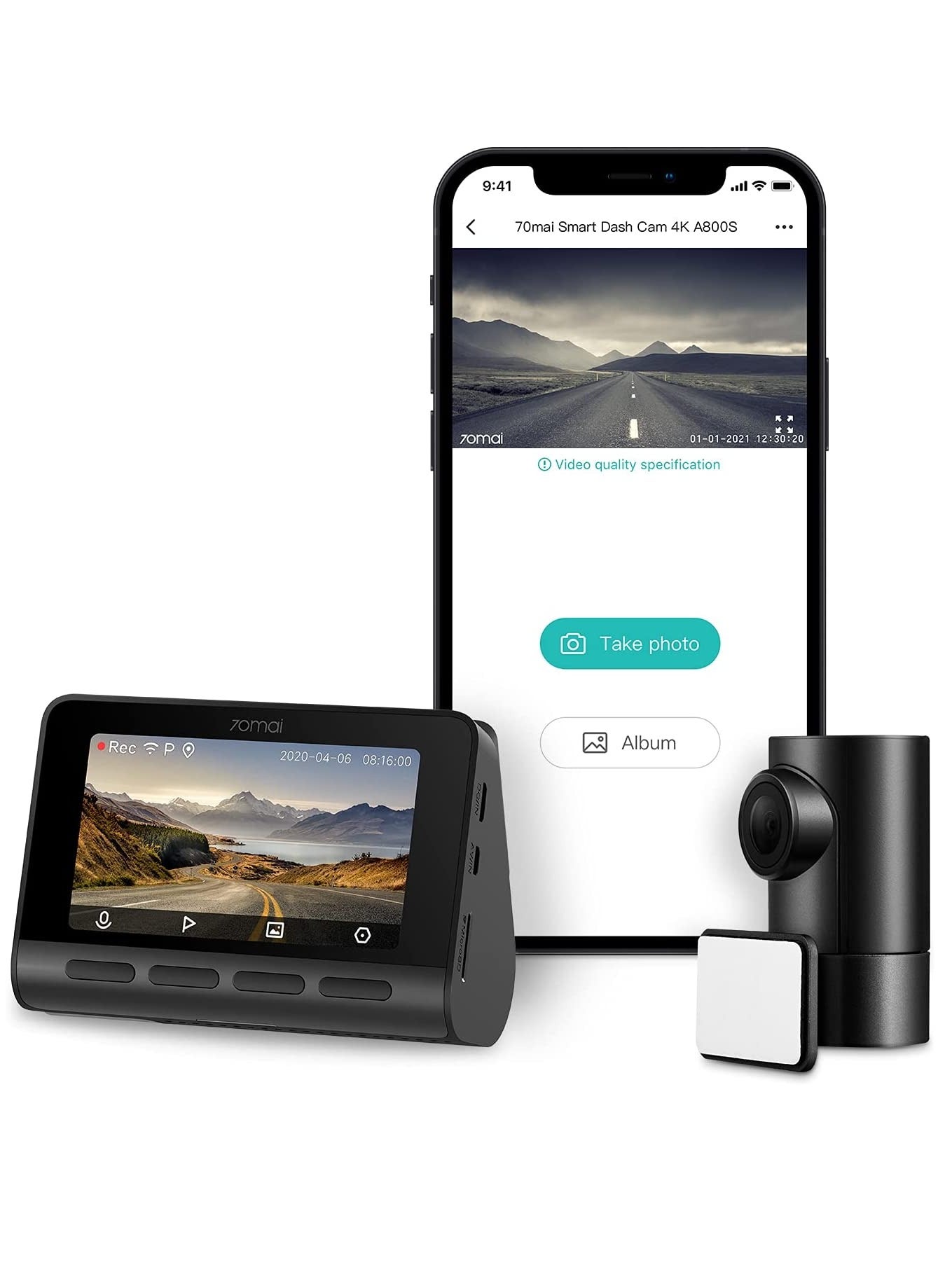 Compare Dash Cam 4K A800S, High Resolution 3840x2160P, 1080P, Front And Rear, Built In WiFi GPS Smart Dash Camera For Cars, ADAS, Sony IMX415, 3 IPS LCD Screen, 140° Wide Angle FOV, Night Vision at KSA Price