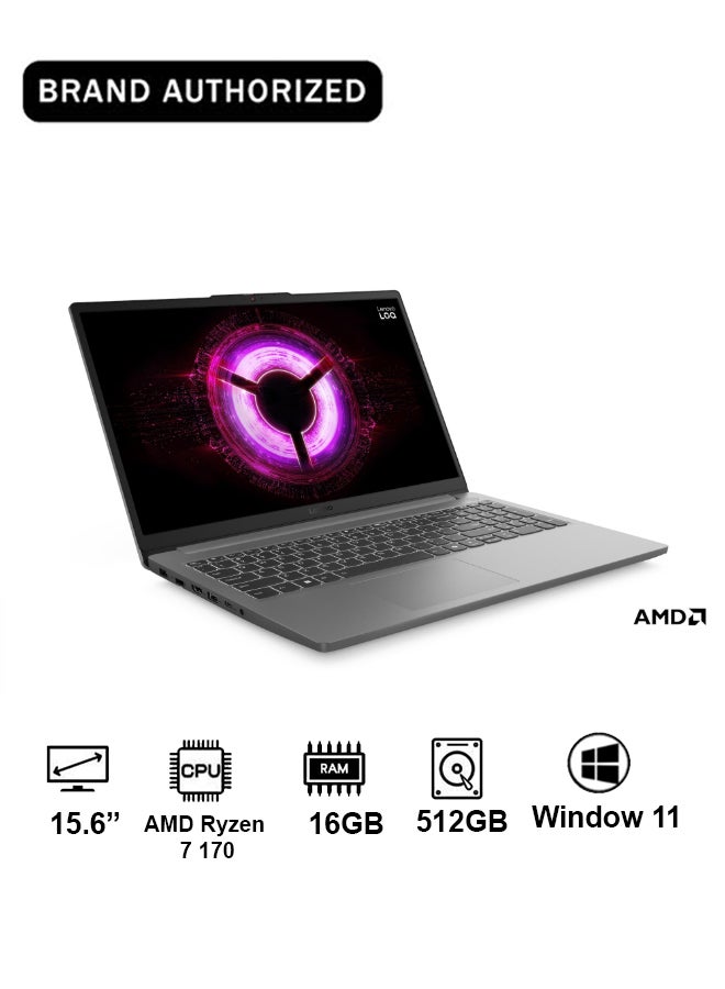 Compare LOQ Essential 15ARP11 Gaming Laptop | 15.6 FHD 144Hz Display wFreeSync, AMD Ryzen 7 170, NVIDIA RTX5060 8GB, 16GB RAM, 512GB SSD, Win11 83VA0001AX Luna Grey at KSA Price
