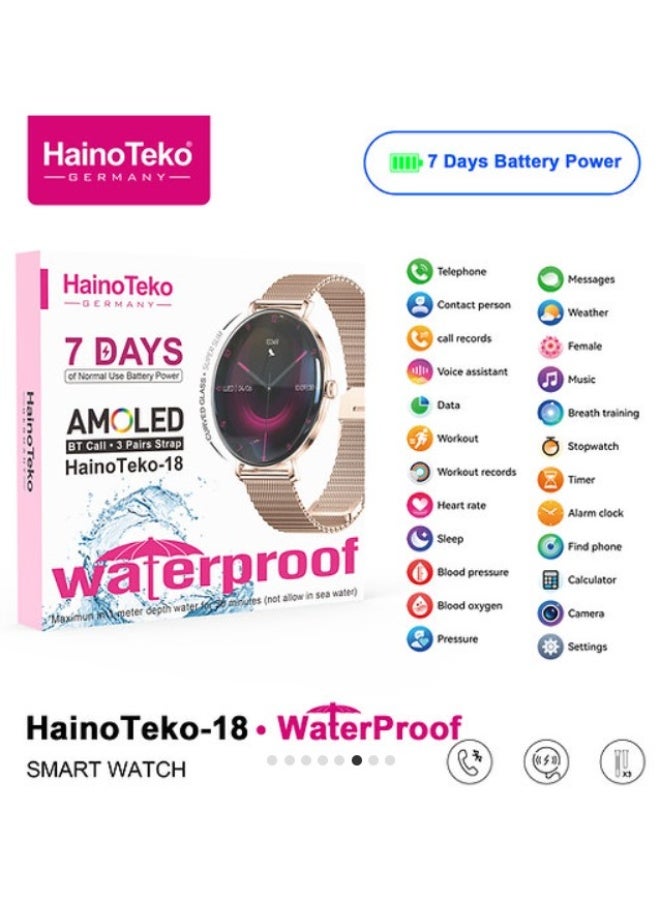 Compare HAINO TEKO18 Smart Watch Black | Bluetooth Calling, Fitness Tracker, Heart Rate, Waterproof Sports Smartwatch for Men & WomenGold at KSA Price