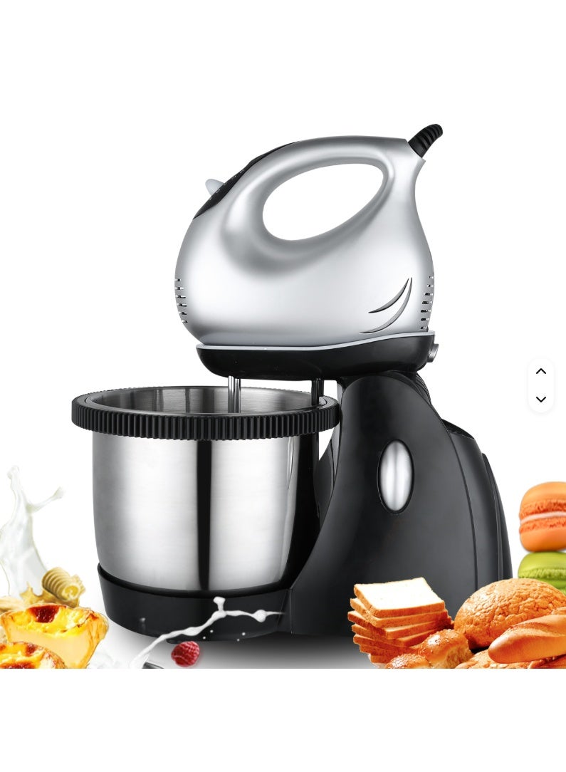 Compare 2in1 Professional Hand & Stand Mixer with Stainless Steel Bowl – 1.6L, 360° Rotation, 250W | Ideal for Cake, Egg & Dough Mixing 1.6 L 250 W 37922 Black & Silver at KSA Price
