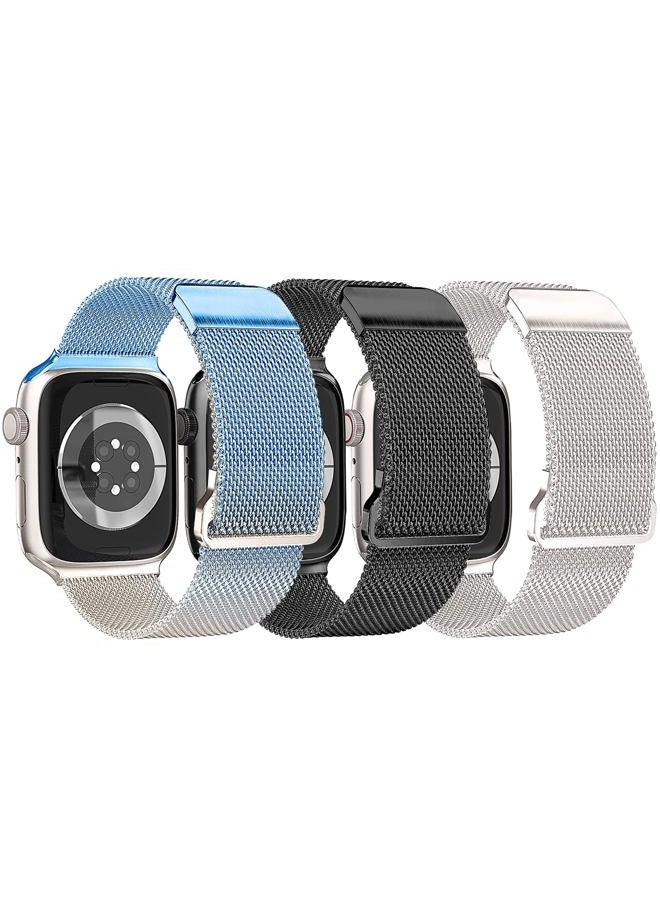 Compare 3 Pack Metal Bands Compatible with Apple Watch Bands for Women 42 Series 10mm 41mm 40mm 38mm, Stainless Steel Magnetic Loop Apple Watch Band for iWatch Bands Series 10987654321SE at KSA Price