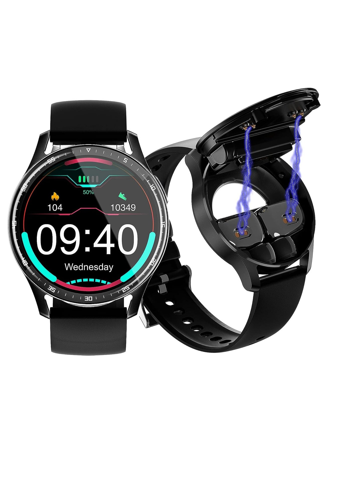 Compare Smart Watch with Earbuds, 2 in1 Smart Watch for iPhone Compatible, Blood Pressure Watch Pro for Men, IP X7 Waterproof Fitness Tracker MP3, Voice Recorder, Heart Rate Sleep Monitor, Long Time Standby at KSA Price