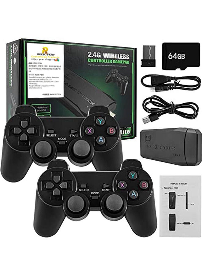 Compare Wireless Retro Game Console, Plug and Play Video Game Stick Built in 10000+ Games,9 Classic Emulators, 4K High Definition HDMI Output for TV with Dual 2.4G Wireless Controllers 64G at KSA Price
