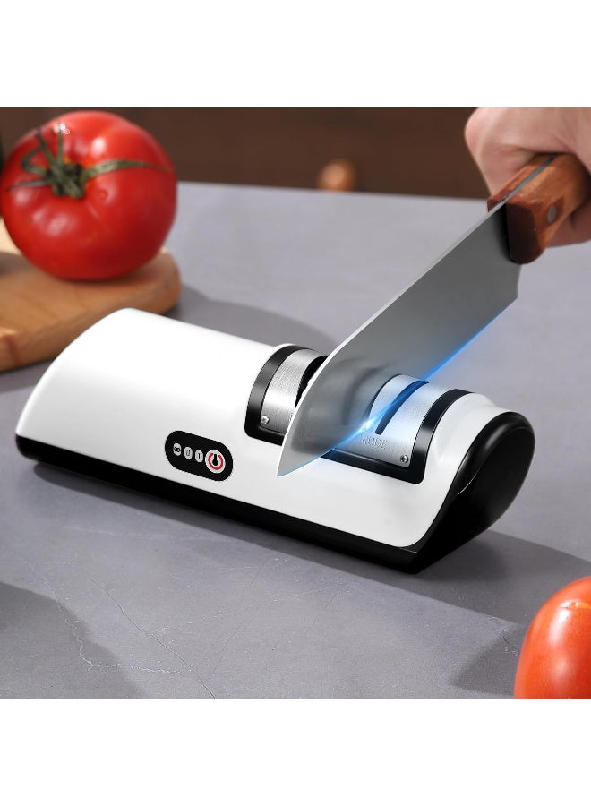 Compare Rechargeable Mini Electric Knife Sharpener Fast and Convenient Knife Sharpening Tool for Household Use Kitchen Gadget with Sharpening Stone Black at KSA Price
