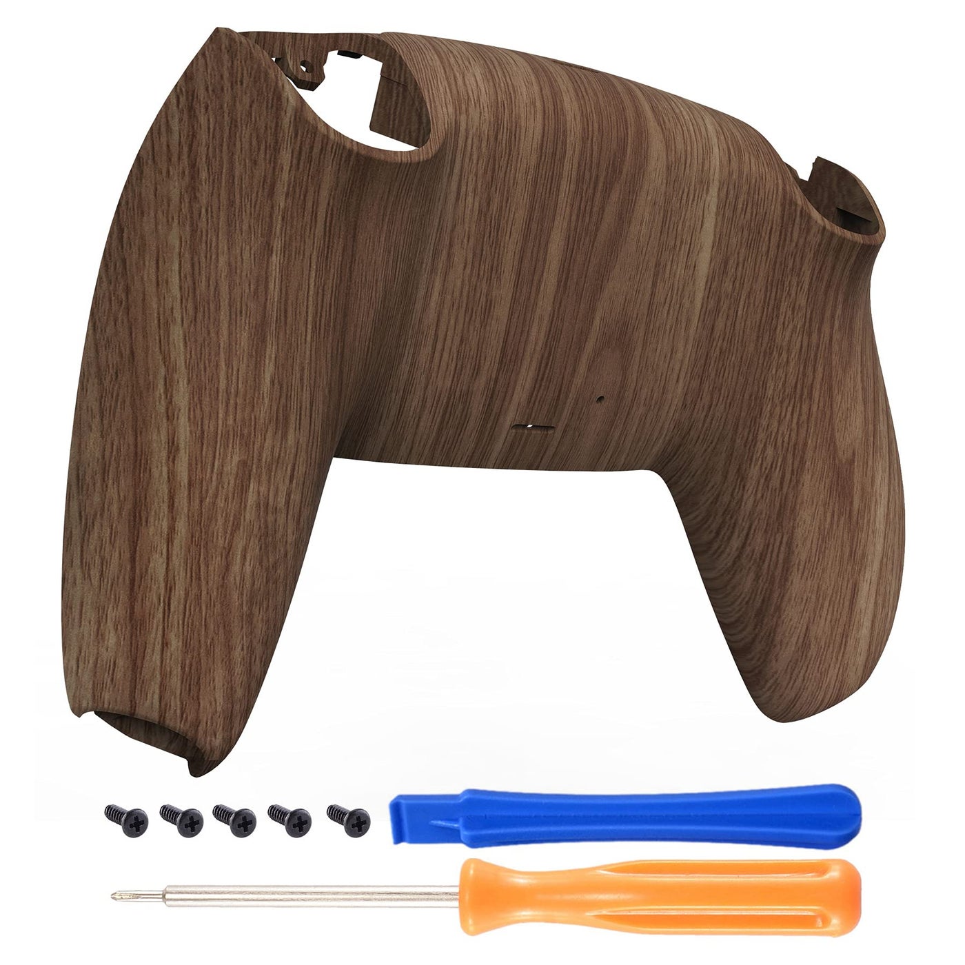 Compare eXtremeRate Wood Grain Patterned Soft Touch Custom Back Plate Bottom Shell Compatible with ps5 Controller, Replacement Back Shell Cover Compatible with ps5 Controller at KSA Price