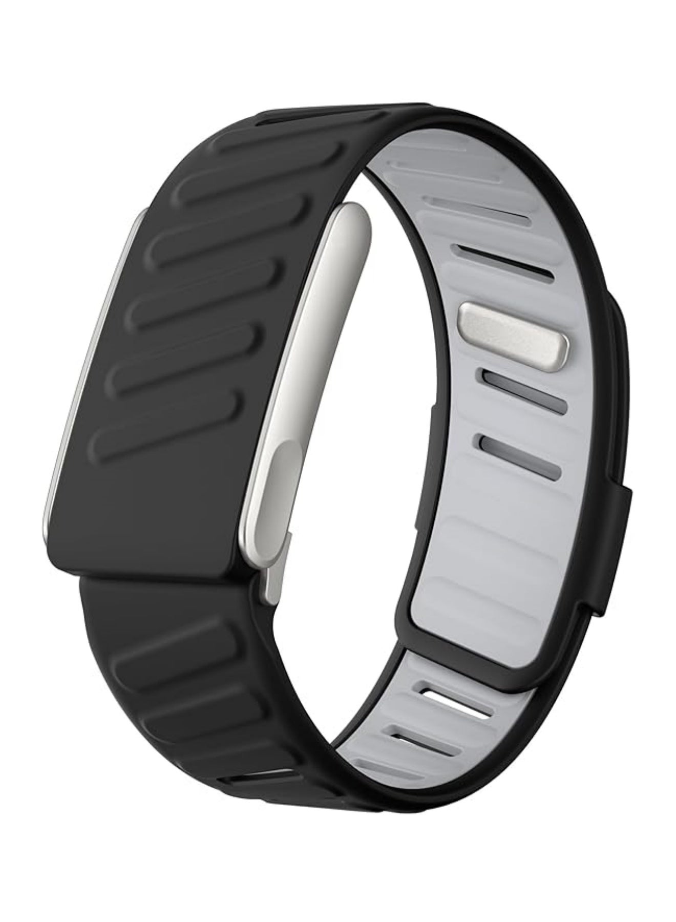 Compare Silicone Strap for WHOOP MG, Rugged Comfort Durable Soft Silicone Sports Loop Replacement Bands for Men Women with Metal Frame Connector Black+Light Gray at KSA Price
